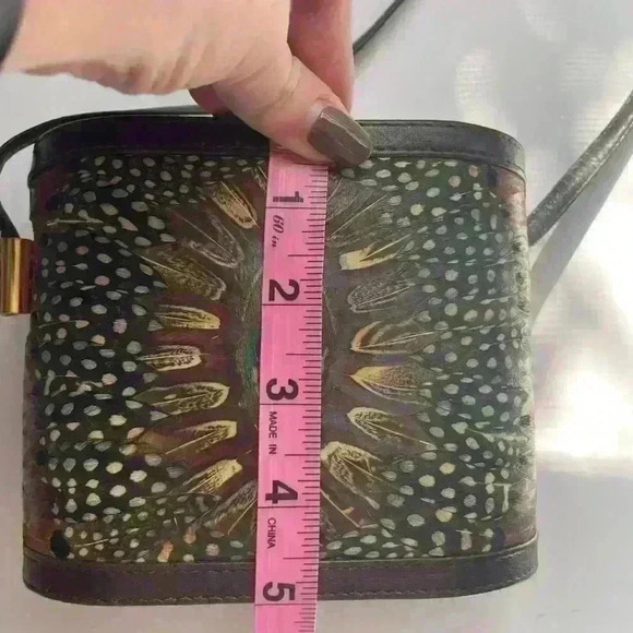 Vintage Genuine Peacock Feather Purse by Comeco Handbag Clutch w/ Strap Brown - Picture 14 of 14